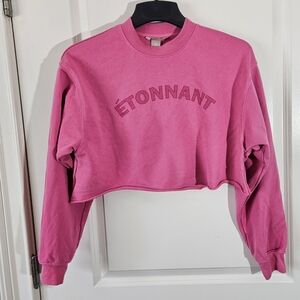 H&M Printed Cropped Top Sweatshirt Womens Size XS